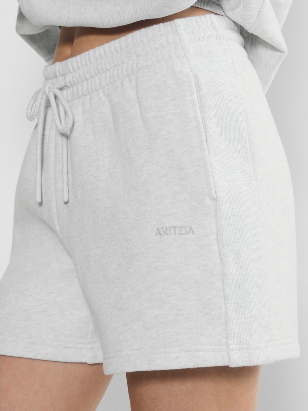 BLUE Aritzia Cozy Sweatfleece Boyfriend Mid-Thigh Short